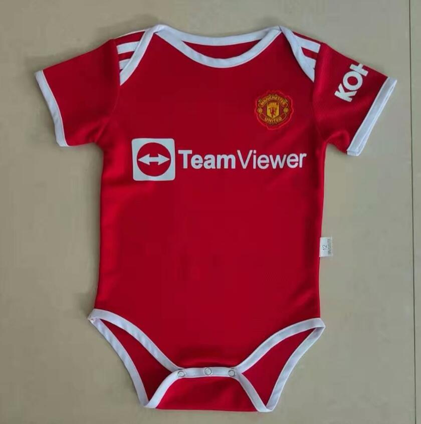 2021/22 Manchester United Infant Home Soccer Jersey Little Baby Kit